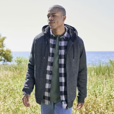 Heavyweight Sherpa Fleece Lined Full Zipper Hoodie  -  Copperbay - Roots73 - Men's - Image 22