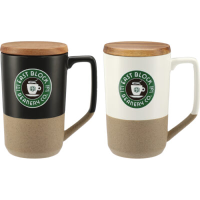 Tahoe Tea Coffee Ceramic Mug W/ Wood Lid - 16oz