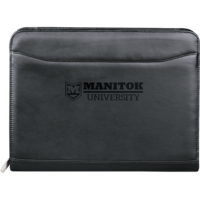 Manhattan Zippered Leather Notepad W/ Interior Organizer