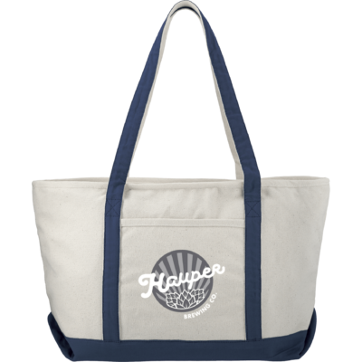 Premium Cotton Canvas Zippered Boat Tote Bag - 18oz - Image 2